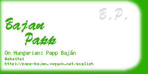 bajan papp business card